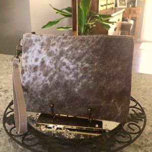 NWT MYRA BAG HAIR ON COWHIDE WRISLET/POUCH